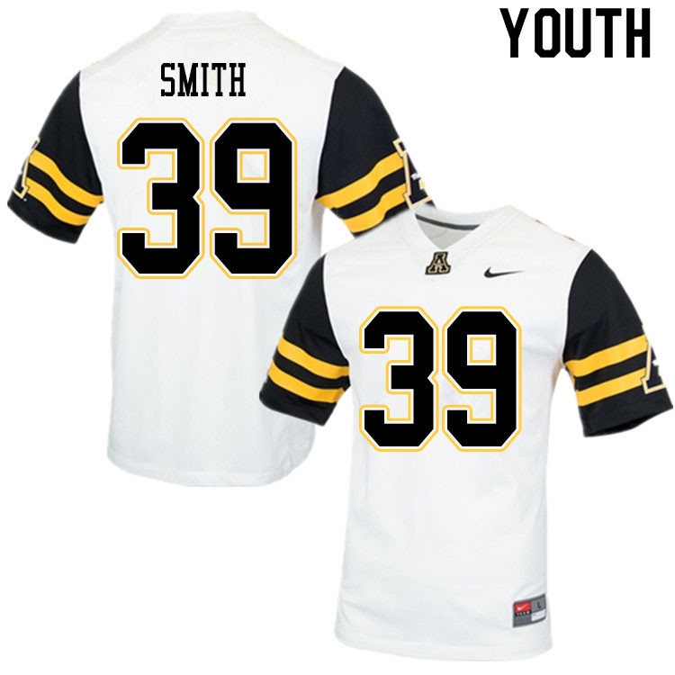 Youth #39 Rodney Smith Appalachian State Mountaineers College Football Jerseys Sale-White - Click Image to Close